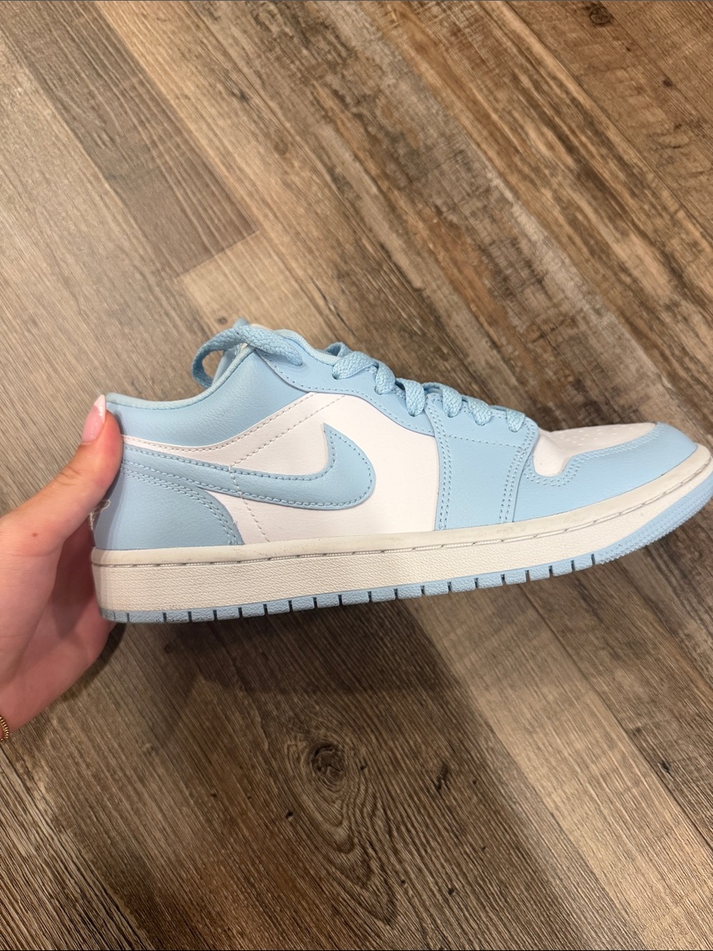 Jordan Women’s Low-Top Sneakers in Light Blue and White - Picture 2 of 3